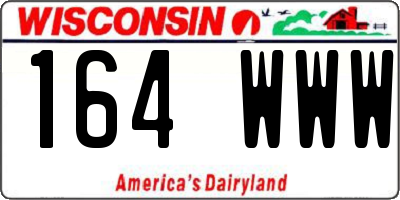 WI license plate 164WWW