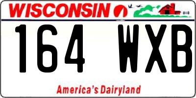WI license plate 164WXB