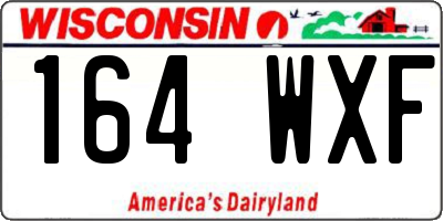 WI license plate 164WXF