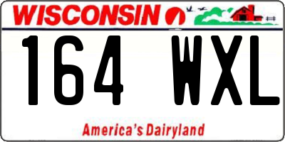 WI license plate 164WXL