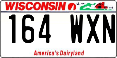 WI license plate 164WXN