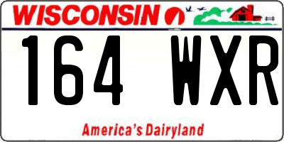 WI license plate 164WXR
