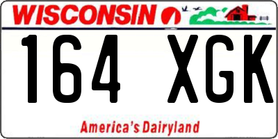 WI license plate 164XGK