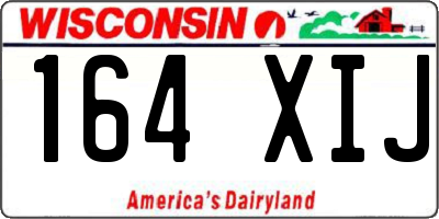 WI license plate 164XIJ