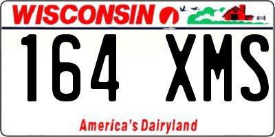 WI license plate 164XMS