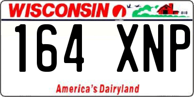 WI license plate 164XNP