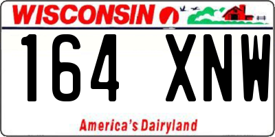 WI license plate 164XNW
