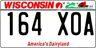 WI license plate 164XOA