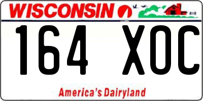 WI license plate 164XOC