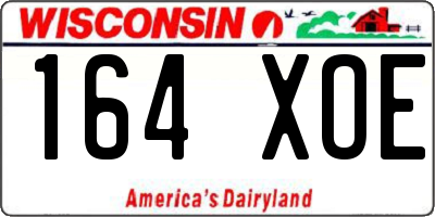 WI license plate 164XOE