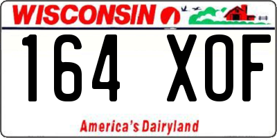 WI license plate 164XOF