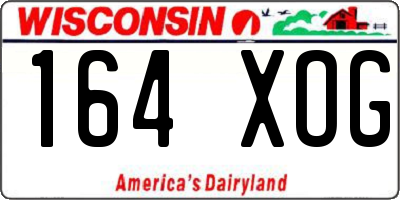 WI license plate 164XOG