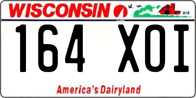 WI license plate 164XOI