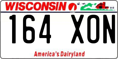 WI license plate 164XON