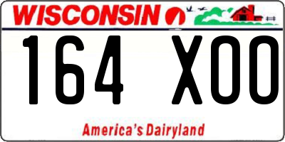 WI license plate 164XOO