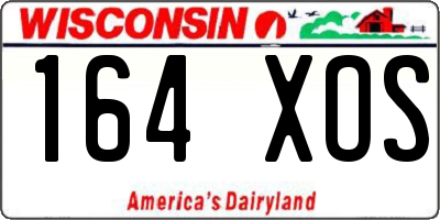 WI license plate 164XOS