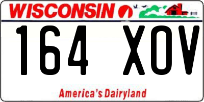 WI license plate 164XOV