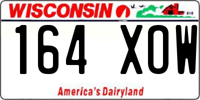 WI license plate 164XOW