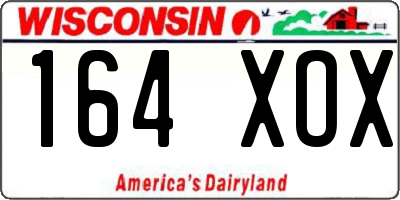 WI license plate 164XOX