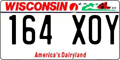 WI license plate 164XOY