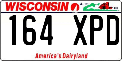WI license plate 164XPD