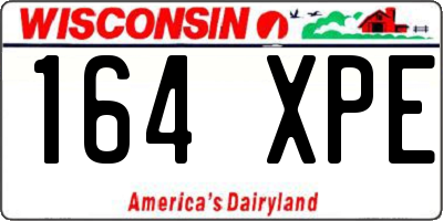WI license plate 164XPE
