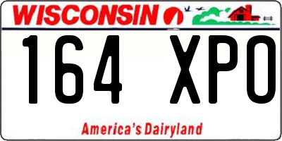 WI license plate 164XPO