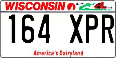 WI license plate 164XPR