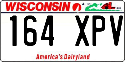 WI license plate 164XPV