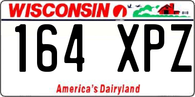 WI license plate 164XPZ