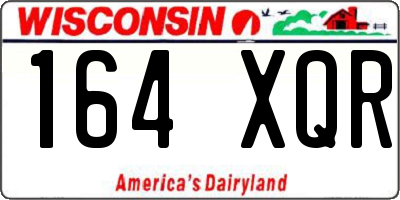 WI license plate 164XQR