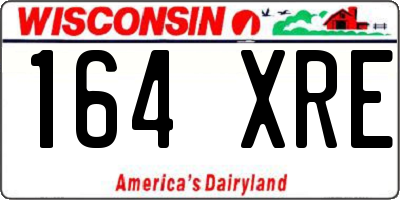 WI license plate 164XRE