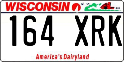 WI license plate 164XRK