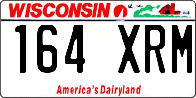 WI license plate 164XRM