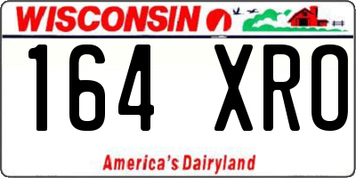 WI license plate 164XRO