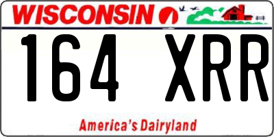 WI license plate 164XRR