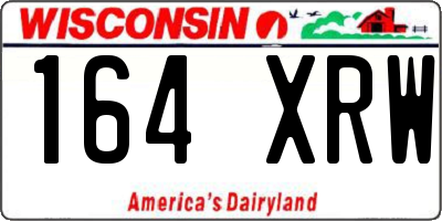 WI license plate 164XRW