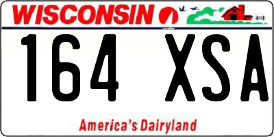 WI license plate 164XSA