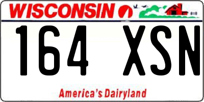 WI license plate 164XSN
