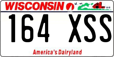 WI license plate 164XSS