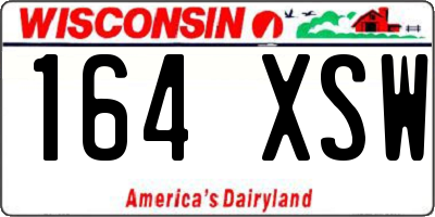 WI license plate 164XSW
