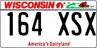 WI license plate 164XSX