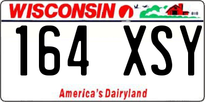 WI license plate 164XSY