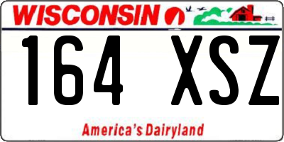 WI license plate 164XSZ