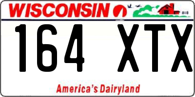 WI license plate 164XTX