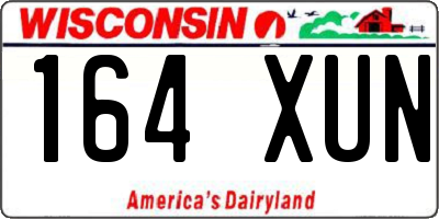 WI license plate 164XUN