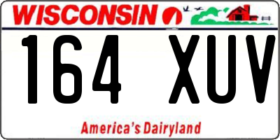 WI license plate 164XUV