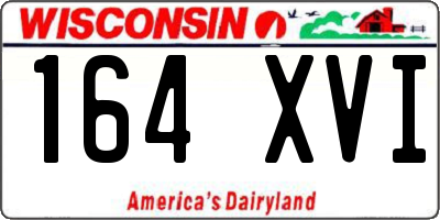 WI license plate 164XVI