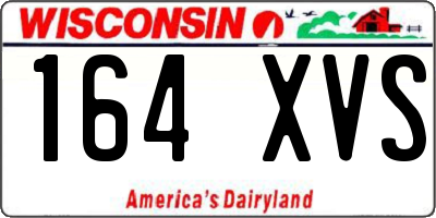 WI license plate 164XVS