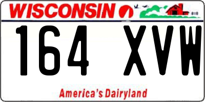 WI license plate 164XVW